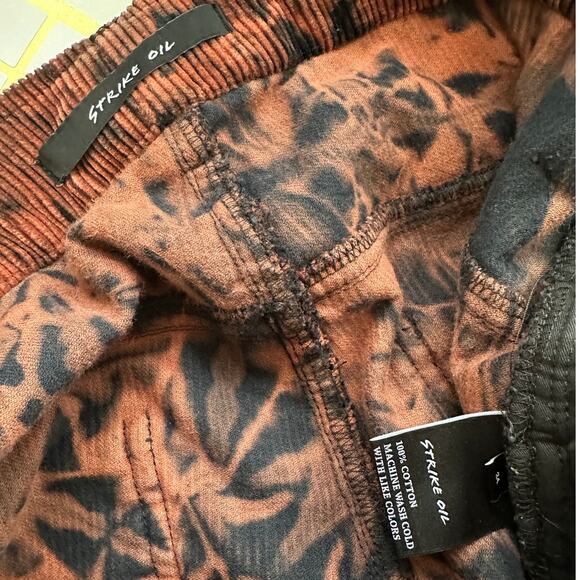 Strike Oil Rust & Black Tie Dye Corduroy 100% Cotton Pants 34 - Picture 9 of 14